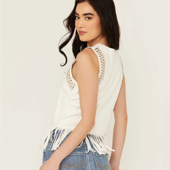 NWOT Idyllwind Fringe Studded Tank - Picture 4 of 7
